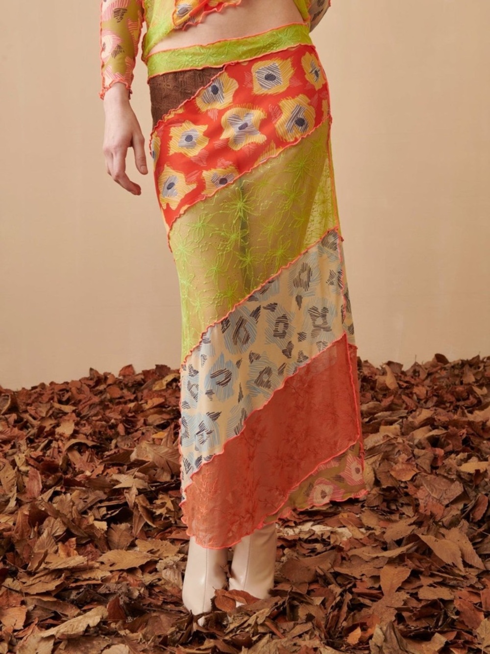 LTD TIME PRICE 🆕 Celia B ‘Felicity’ Multi-Color Patchwork Lace Maxi Skirt M